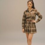 short jumpsuit with checks