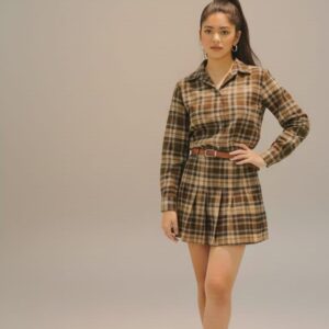 Home short jumpsuit with checks